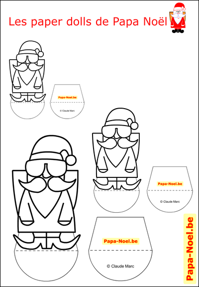 Paper doll Papa Noël rocker gratuit Bricolage de Papa Noël pour enfant bricolage PERE NOEL enfants fabriquer paper doll de NOEL pour coloriage paperdolls facile